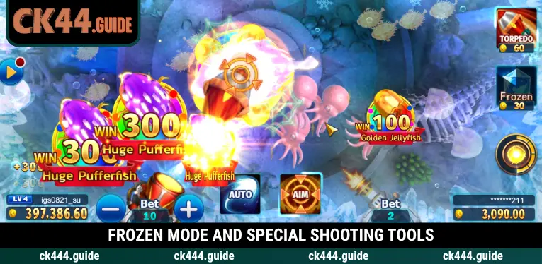 Happy Fishing at CK444 – Hunt Mega Octopus for Up to 950x Rewards 3 Freeze moving fish and improve targeting control