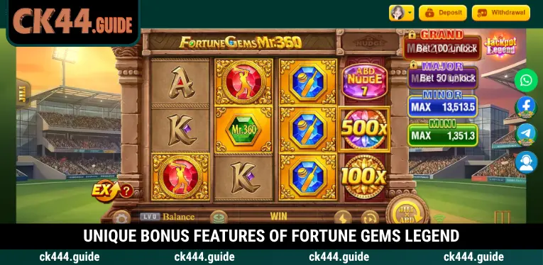 Fortune Gems Legend at CK444 – Gameplay Guide and ABD NUDGE Features 2 Explore ABD NUDGE, Side Reels, and 500x multipliers