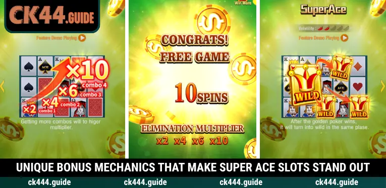 Super Ace Slots at CK444 – Gameplay Guide and Exciting Bonus Features 2 Key bonus features and multipliers in Super Ace slots